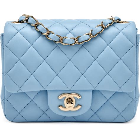 Chanel lambskin light blue